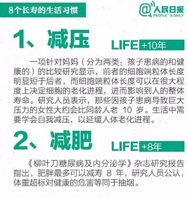 党报教您：8种习惯+8种性格=长寿