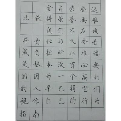 韶关 韶关市实验中学 硬笔中学组 沈茏泓