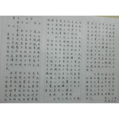 佛山 三水华侨中学 硬笔中学组 梁炳伦