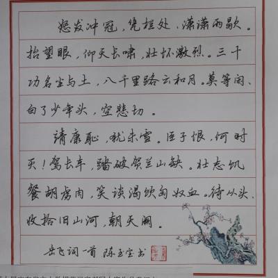 韶关 锦辉中学 硬笔教师组 陈至宝
