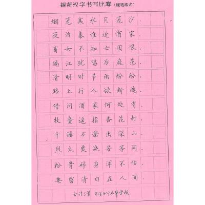 河源 河源市东源县东华学校 硬笔教师组 李雅培