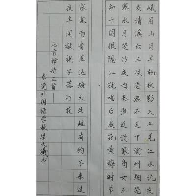 东莞 东莞外国语学校 硬笔中学组 梁大曦