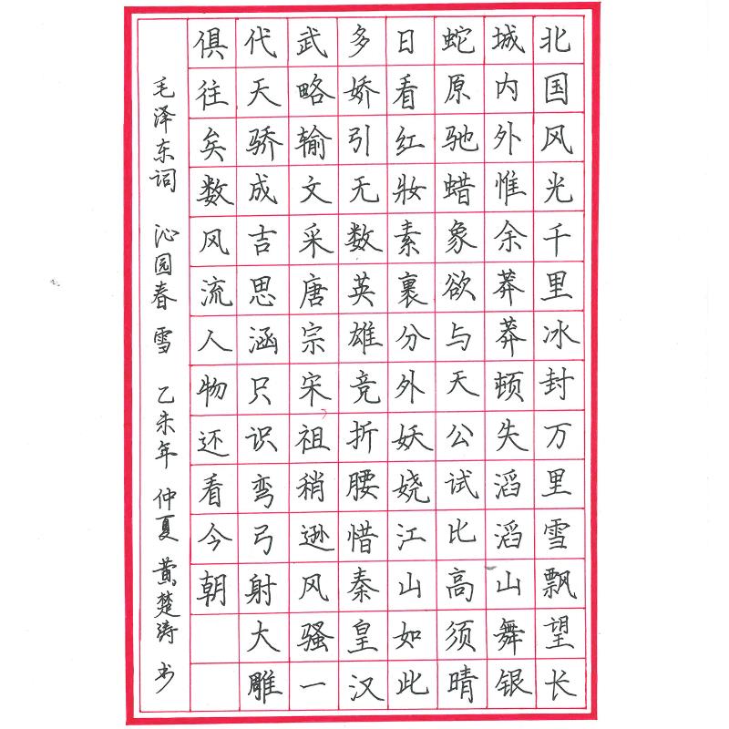 汕头 广东汕头华侨中学 硬笔中学组 黄楚涛