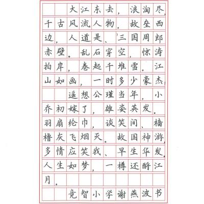揭阳 揭阳市空港区炮台镇竞智中心小学 硬笔教师组 谢燕波