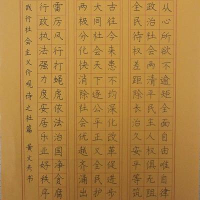 汕头 汕头市龙湖区金珠小学 硬笔小学组 黄文彦