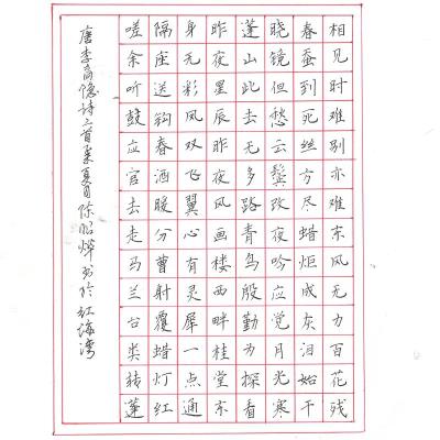 汕尾 汕尾市红海湾区林伟华中学 硬笔中学组 陈昭烨