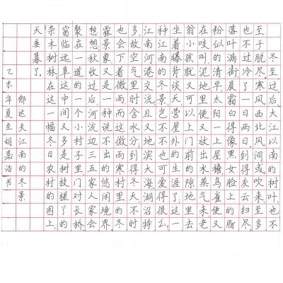 江门 江门市蓬江区荷塘镇白藤小学 硬笔小学组 胡嘉浩