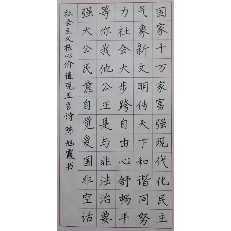 珠海 珠海市第八中学校 硬笔中学组 陈旭霞