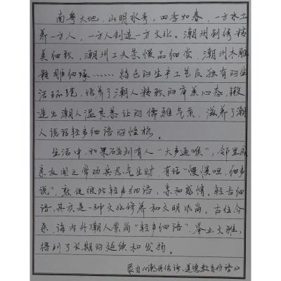潮州 潮州市枫溪区枫溪中学 硬笔教师组 张勇利