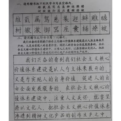 肇庆 怀集县梁村镇沙田小学 硬笔教师组 梁攀光