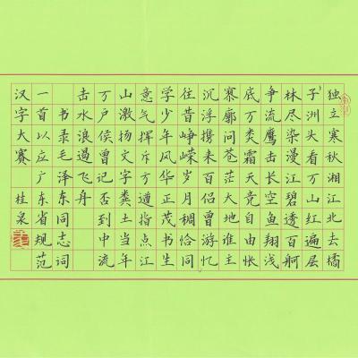 深圳 深圳市华丽小学 硬笔教师组 麦桂泉
