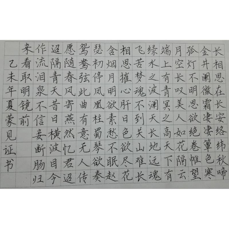 中山 中山市板芙镇芙蓉学校 硬笔中学组 蒙见证