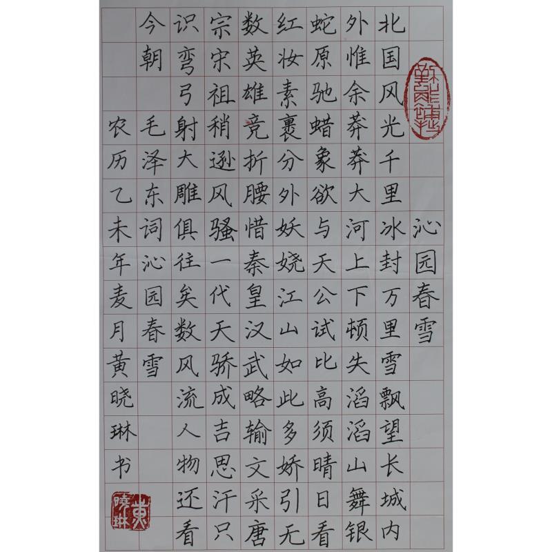 揭阳 榕城区实验学校 硬笔教师组 黄晓琳