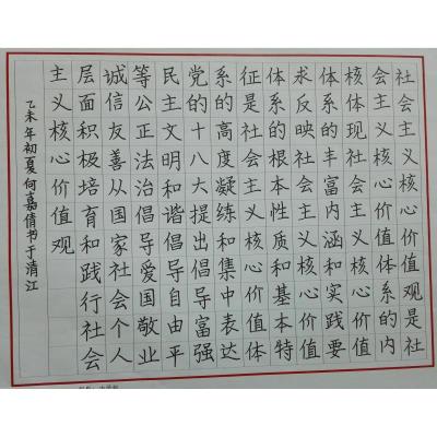 清远 连州市清江中学 硬笔中学组 何嘉倩