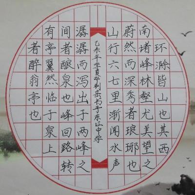 河源 广州大学附属东江中学 硬笔中学组 邓钊岳