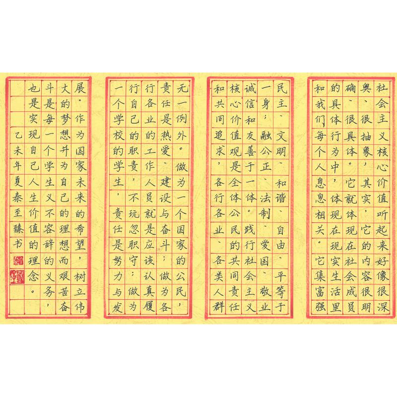 东莞 东莞市石排中学 硬笔中学组 秦至臻