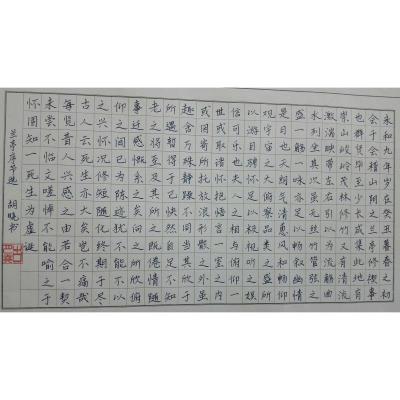 珠海 珠海市实验中学 硬笔中学组 胡晓